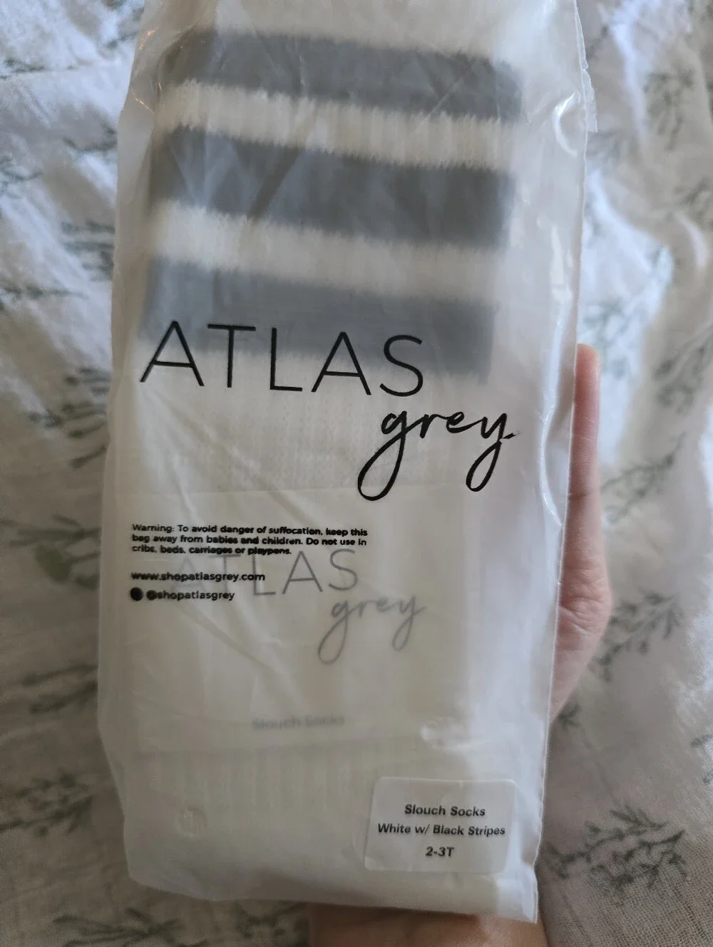 NWT Atlas Grey Organic Slouch Socks 2-3T